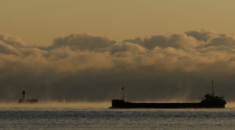 A ship makes it ways through heavy morning fog towards the Baltic Sea outside the northern Swedish city of Sundsvall on November 3, 2012. A 50 per cent increase in Baltic shipping is expected within the next 30 years. (Jonathan Nackstrand / AFP)