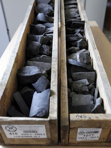 Samples of shale rocks in Poland in 2012. Great Bear Petroleum says they've found a new oil resource in shale rocks south of Prudhoe Bay, Alaska. (Czarek Sokolowski / AP)