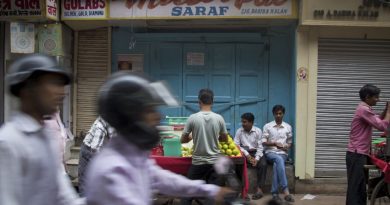 This motorcycle could one day be powered by Canadian oil. New Delhi, India. Sept. 2013. ( Mia Bennett )