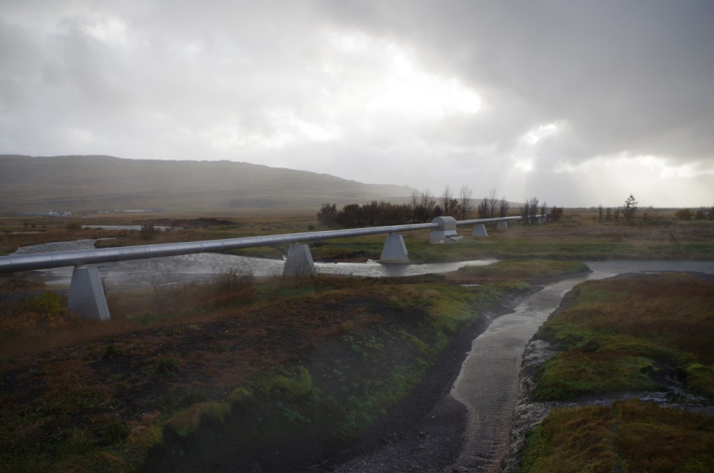 World’s longest geothermal pipeline, in western Iceland. (Mia Bennett)