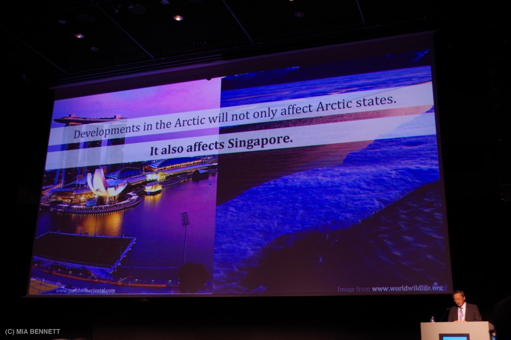 Mr. Sam Tan Chin Siong speaking at the Arctic Circle, October 12, 2013. (c) Mia Bennett