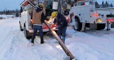Every new electricity generator in Fairbanks had been sold by Thursday as utility crews struggled to restore power to thousands who'd been left in the dark, with temperatures falling toward zero, after an unusual windstorm that tore through Interior Alaska this week. (Courtesy Golden Valley Electric Association / Alaska Dispatch)