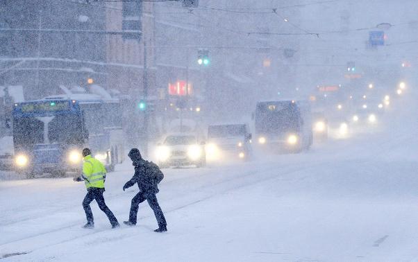 A file photo of a snow covered road in Helsinki, Finland. (AFP)