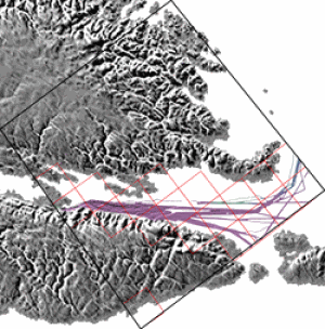 Coloured sections indicate where the seafloor has been mapped in Frobisher Bay. (Ocean Mapping Group / Weston Renoud)