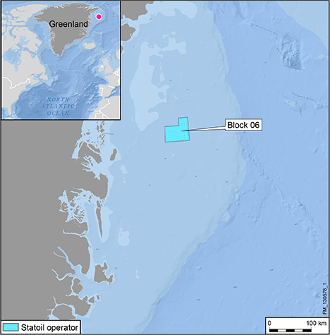 Map of Block 6, the area awarded to Statoil off east Greenland. (Statoil)
