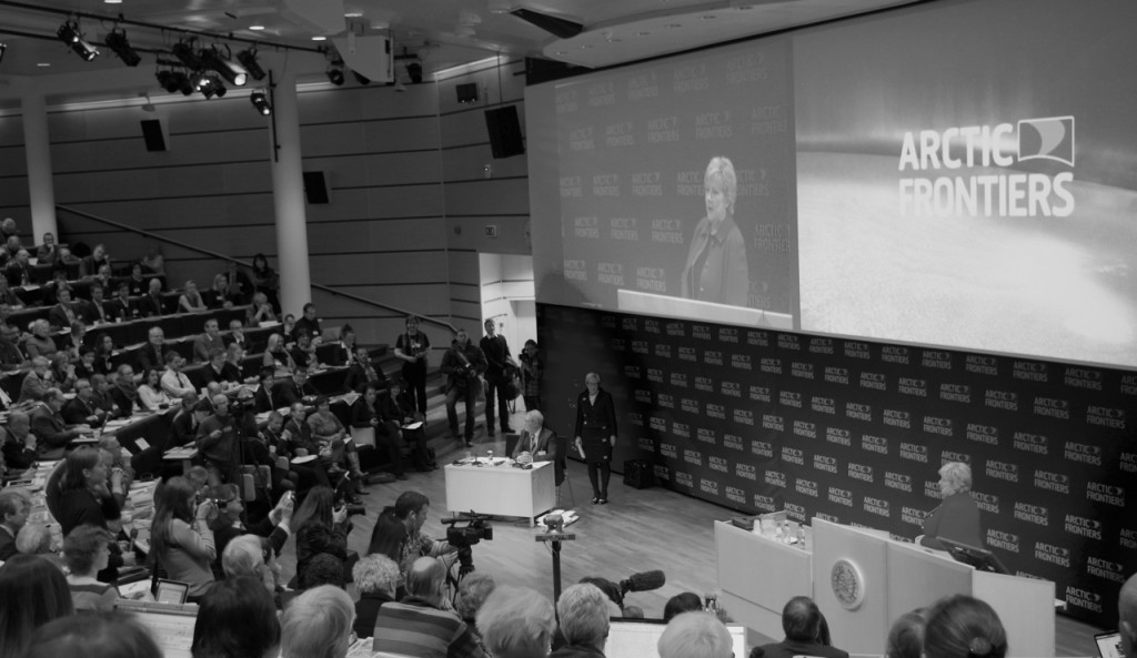 Norwegian Prime Minister Erna Solberg speaks at Arctic Frontiers. January 21, 2014. (Mia Bennett)