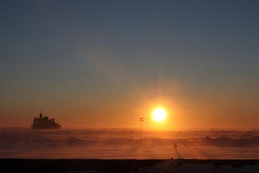 A view towards to the coast from Nome, Alaska in January 2012. (US Coast Guard, Petty Officer 2nd Class Eric J. Chandler / AP)