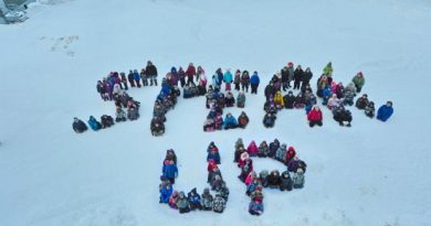 Children in Pangnirtung, Nunavut, send a message during an anti-bullying workshop in the community, as part of the Embrace Life Council’s suicide prevention work in the territory. In 2013, 45 people took their lives in the worst year for suicide in the territory’s history. (David Kilabuk)