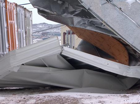 This was a shed. Winds gusted up to 141 km/h on the night of Jan. 7th (Vincent Desrosiers/CBC)