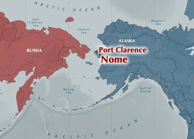 Port Clarence is one of several sited being examined by the U.S. Army Corps of Engineers for a possible deepwater port serving the Arctic. An Oregon-based company says it has developed a business plan for constructing a port there. (Alaska Dispatch illustration)