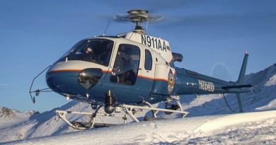 Alaska State Troopers helicopter "Helo-1," pictured here, crashed in March of 2013, killing decorated trooper pilot Mel Nading, along with trooper Tage Toll and snowmachiner Carl Ober. (Courtesy Alaska State Troopers / Alaska Dispatch)