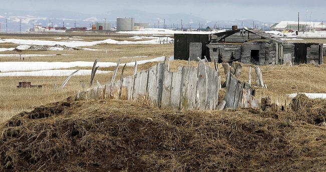 Point Hope, Alaska in background. (Al Grillo / AP)