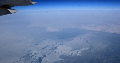 What if an aviation disaster occurred in the Arctic or sub-Arctic? Pictured: Flying above the Sea of Okhotsk en route from Newark to Narita. ( Mia Bennett, March 2012)