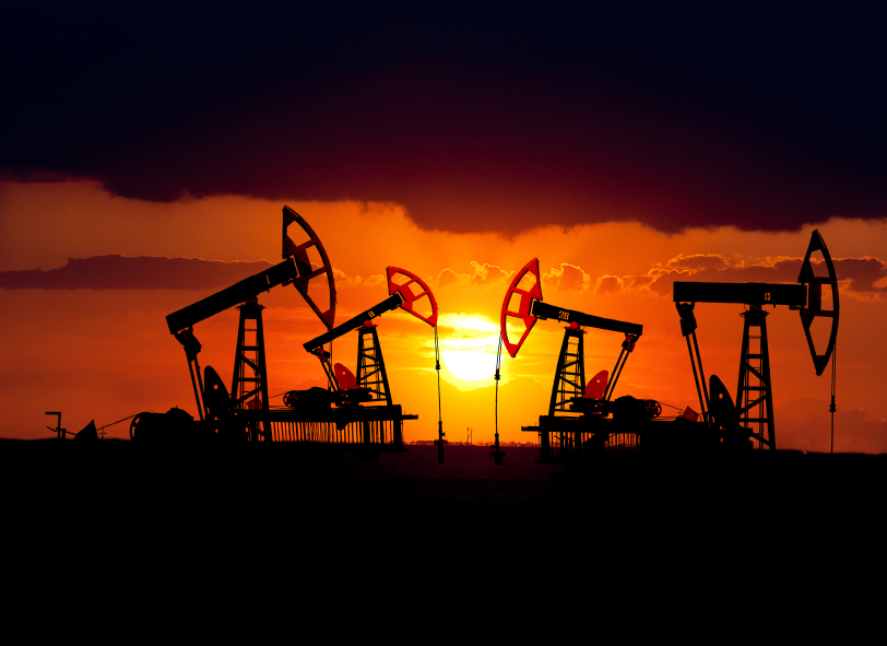 Oil field at sunset in  Kazakhstan. (iStock)
