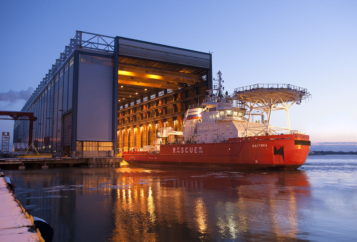 A picture of the the new Baltika icebreaker. (Courtesy Arctech Helsinki Shipyard)