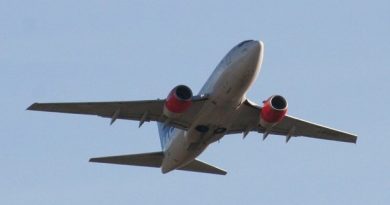 SAS airliner flies over the Baltic Sea. (Nick Näslund/Sveriges Radio)