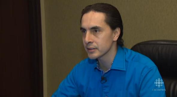 Chief Arlen Dumas of the Mathias Colomb First Nation, (pictured above) told CBC News he does not accept the lodge owner's apology saying it " ...is not an apology for anything — it’s a list of excuses and defences." (CBC)