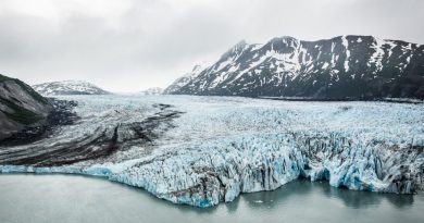 Colony Glacier, emptying into Lake George. A new report released Tuesday by the Obama administration said that glacial melt in Alaska is accelerating, just one example of how climate change is affecting the Last Frontier. ( Loren Holmes / Alaska Dispatch)