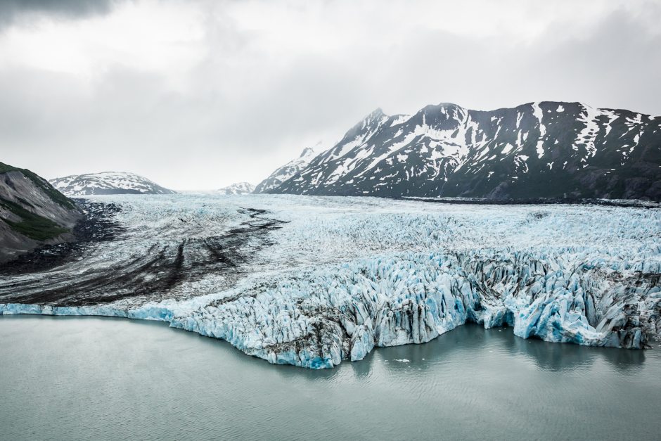 Colony Glacier, emptying into Lake George. A new report released Tuesday by the Obama administration said that glacial melt in Alaska is accelerating, just one example of how climate change is affecting the Last Frontier. ( Loren Holmes / Alaska Dispatch)