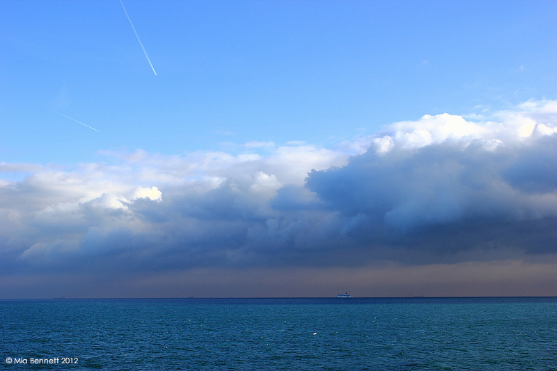 From the White Cliffs of Dover to the Great White North. Photo taken while crossing the English Channel, 2012. (Mia Bennett)