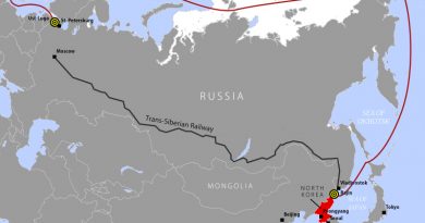 Map 1: The voyage taken by HHL Hong Kong from Ust-Luga, Russia to Rajin, North Korea in 2013. (Cryopolitics)