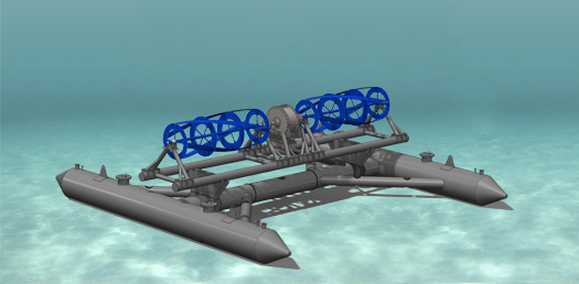 The RivGen Power System is designed for small river applications. (Courtesy ORPC)