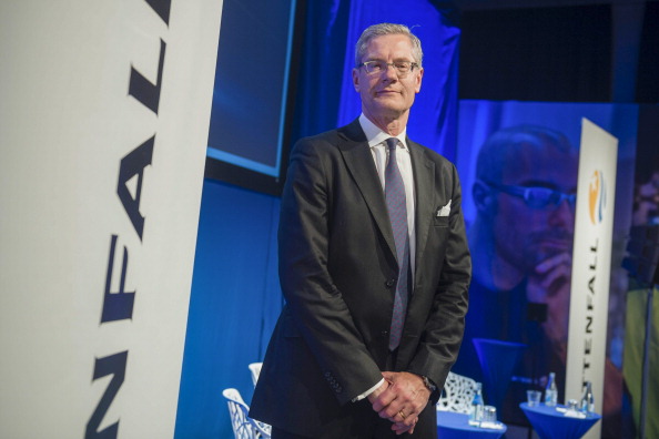 Magnus Hall, new CEO for Swedish power utility company Vattenfall, poses at a press conference in Stockholm on May 7, 2014. (VILHELM STOKSTAD/AFP/Getty Images)