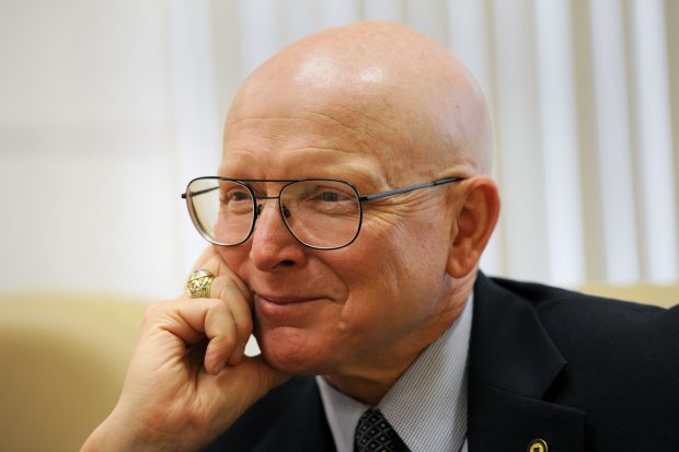 Admiral Robert Papp, U.S. Special Representative for the Arctic, awaits a meeting in the Alaska Office of International Trade on Monday afternoon, August 18, 2014, at the Atwood Building in downtown Anchorage. (Erik Hill / Alaska Dispatch News)