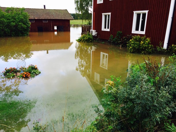Flooding in Kristinehamn. (Björn Söderholm / P4 Värmland / Radio Sweden)