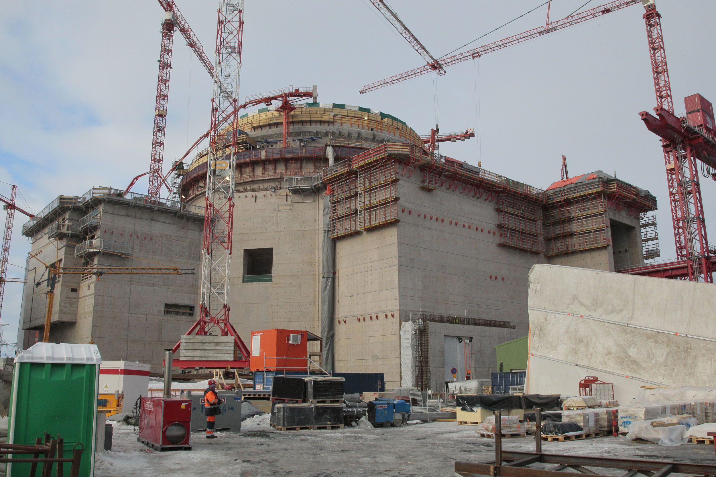 The nuclear power plant Olkiluoto 3 is pictured under construction on March 15, 2010 in Olkiluoto, south-western Finland. (AFP/Getty Images)