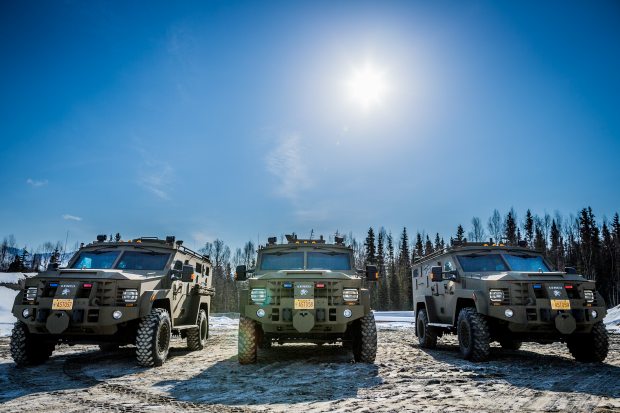 These Tactical Response Vehicles known as Bearcats were acquired by the Alaska State Troopers in 2013. (Loren Holmes / Alaska Dispatch)