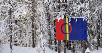 The Sami flag. (Jonathan Nackstrand / AFP)