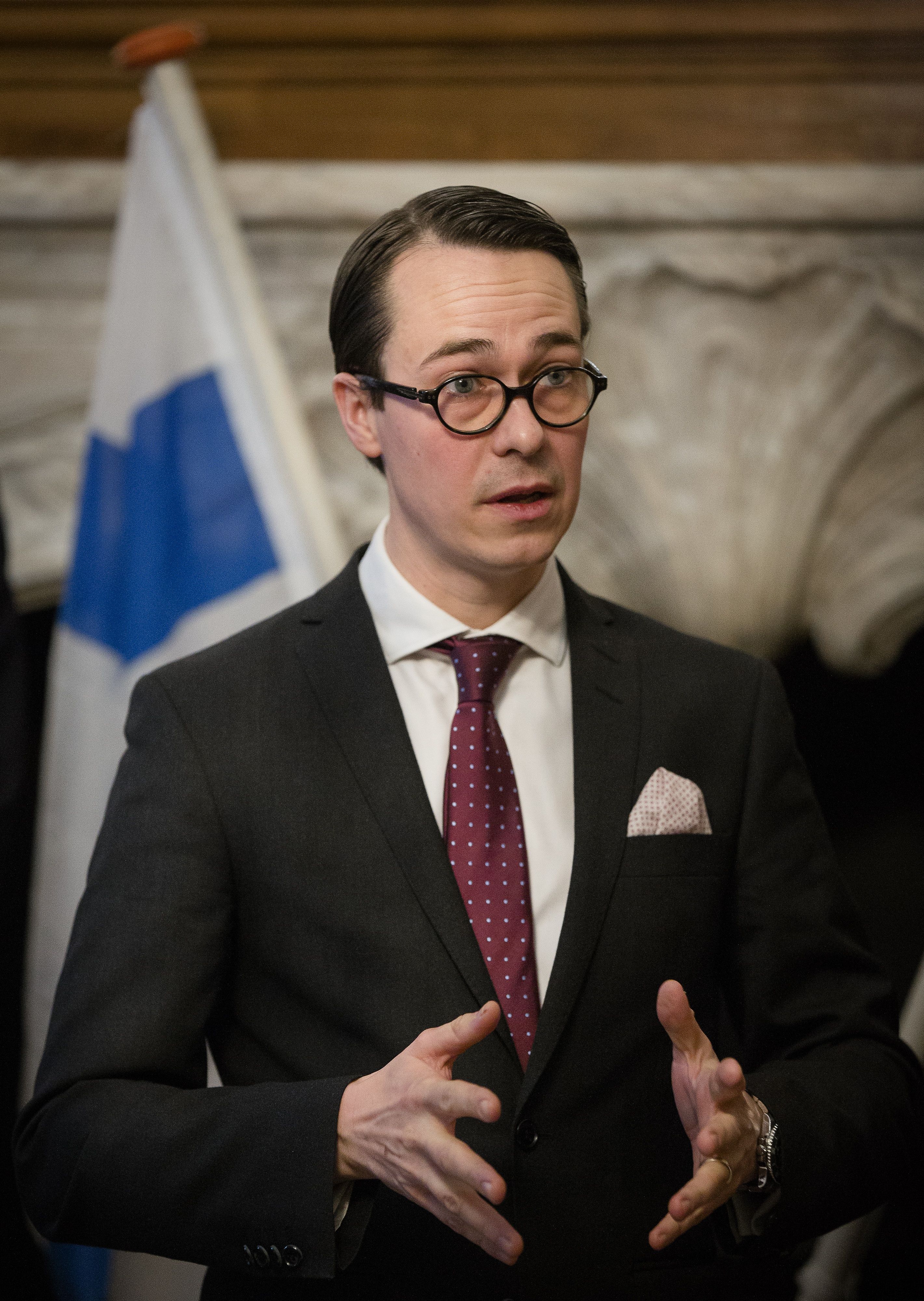 Finnish Minister of Defence Carl Haglund in January 2014. (Bart Maat /AFP/Getty Images)