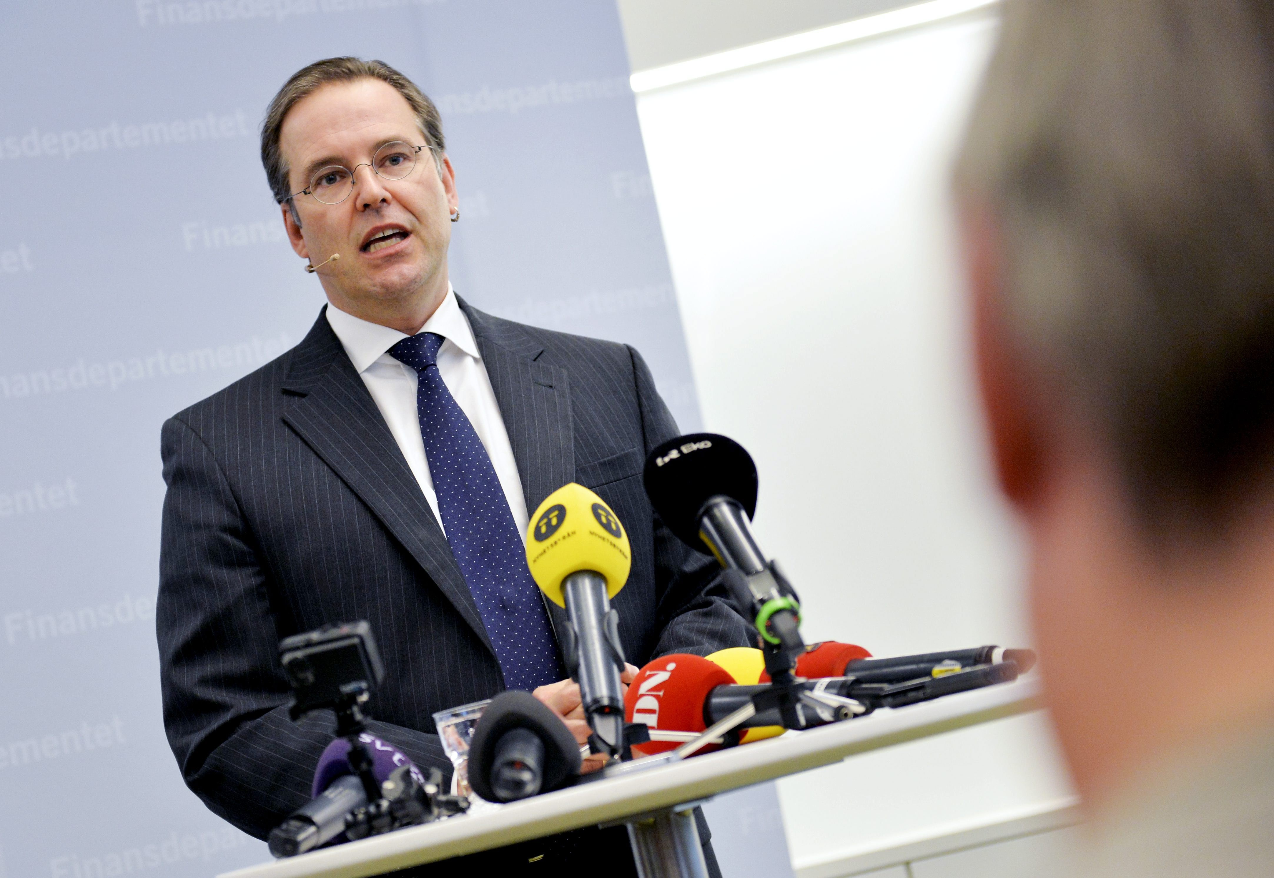 Anders Borg announces he is leaving politics, following the general election results in Stockholm on September 15, 2014. (Jonas Ekstromer/AFP/Getty Images) 