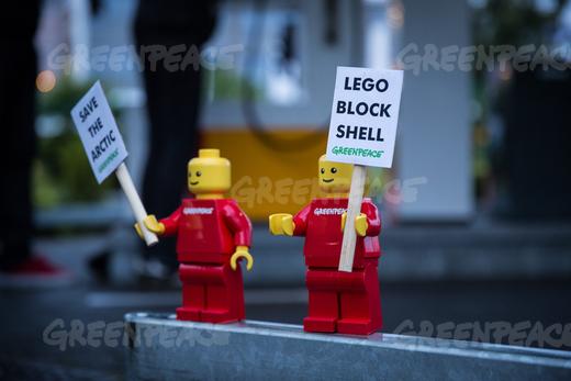 Greenpeace placed mini activist LEGO figures at a Shell gas station in Legoland in Billund, Denmark with banners reading "Save the Arctic Stop Shell". The action was part of a global campaign to pressure Lego to sever its business partnership with Shell. (Uffe Weng / Greenpeace)