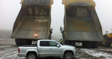 Empty loading platforms at the Northland mine in Kaunisvaara. (Mats Jonsson/Sveriges Radio)