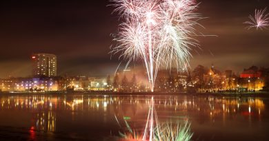 Fireworks over Umea, the capital of Sweden's Västerbotten country. (iStock)