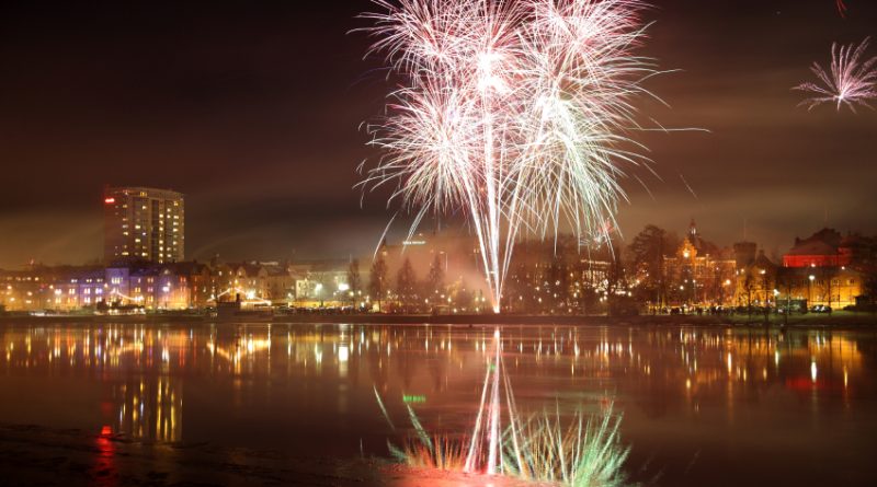Fireworks over Umea, the capital of Sweden's Västerbotten country. (iStock)