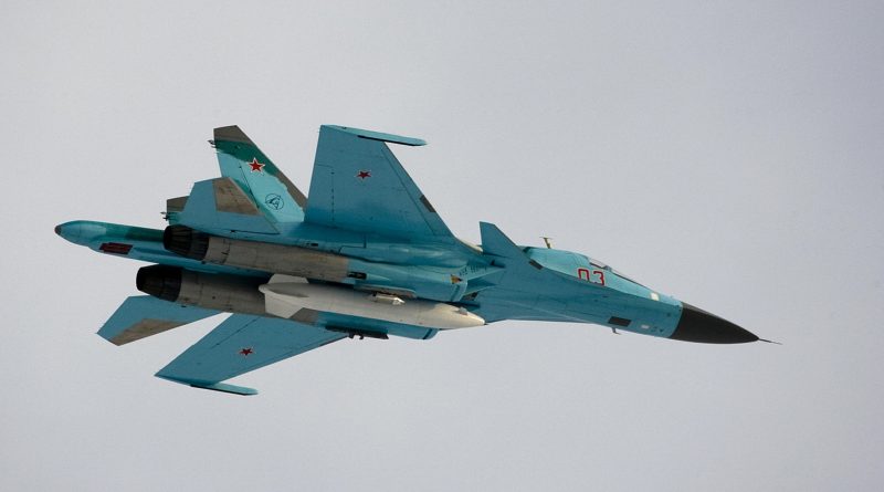 An Su-34 bomber jet flyng near Moscow in 2009. (Alexander Zemlianichenko/AFP/ Getty Images)