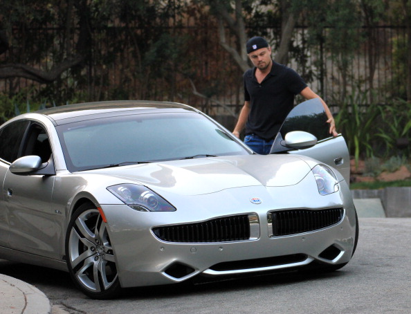 Leonardo DiCaprio seen driving the Fisker Karma on August 17, 2011 in Los Angeles, California. When fully charged, this plug-in hybrid electric vehicle has a range of 300 miles. (Max Shelton/Getty)