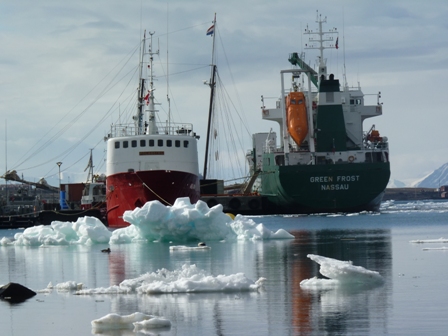 Shipping in icy waters, Svalbard. (Irene Quaile)
