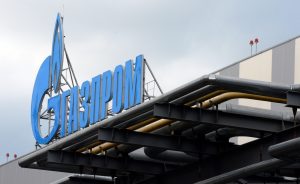 Gazprom's logo. (Yuri Kadobnov/AFP/Getty Images)