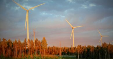 Wind mills outside Umeå in Västerbotten, Sweden. (Thomas Nilsen/Barents Observer)