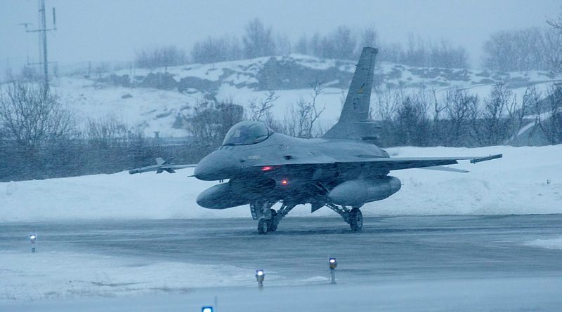 A Norwegian F-16 at the Bodø airbase. (Kim H. Bjorheim/Norwegian Armed Forces)