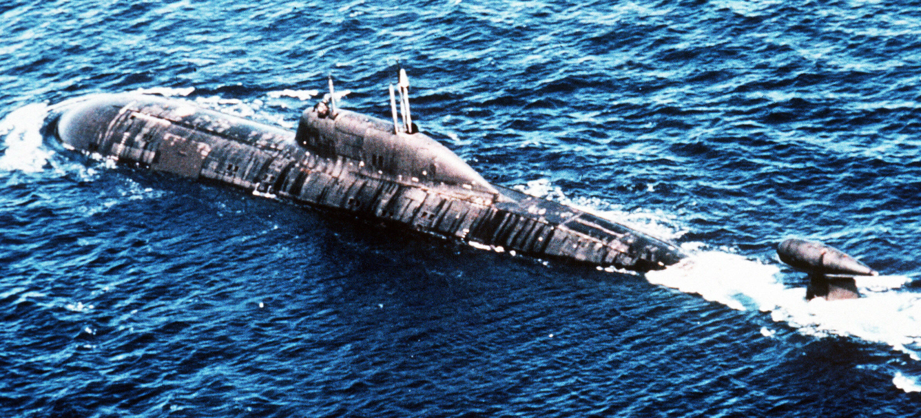 This undated file photo shows a Russian nuclear submarine. (STR/AFP/Getty Images)
