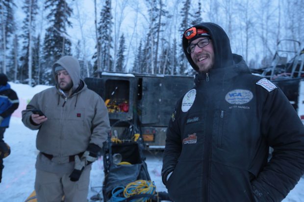 Yukon Quest champion Brent Sass gets ready for the Fairbanks restart of the Iditarod Trail Sled Dog Race on Monday. (Loren Holmes / Alaska Dispatch News)