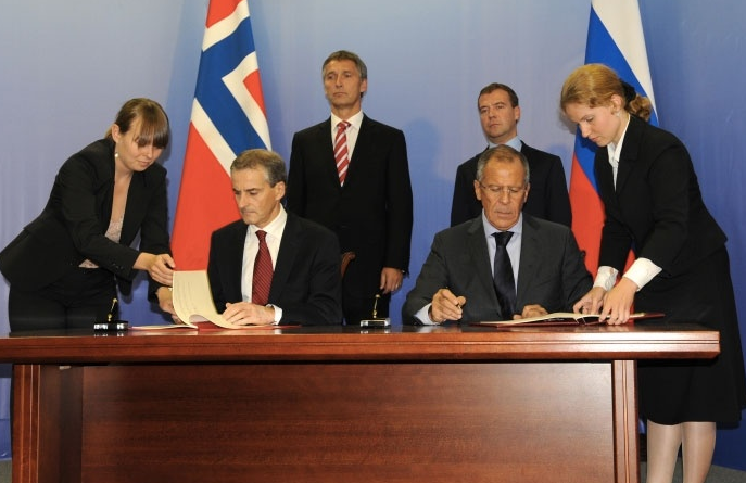 The signing of the delimitation agreement for the Barents Sea in September 2011 boosted optimism about joint Norwegian-Russian energy development in formerly disputed waters. (Jonas Karlsbak/Barents Observer)