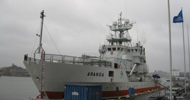 The research vessel Aranda in Gothenburg harbor. (Johan Bergendorff / Sveriges Radio)