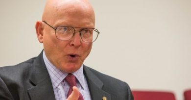 Retired U.S. Coast Guard Admiral Robert Papp, the U.S. Special Representative for the Arctic, is interviewed at the Alaska Dispatch News office on Tuesday, May 26, 2015. (Loren Holmes / ADN)