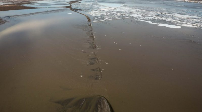 The Dalton Highway was washed out south of Deadhorse on Thursday, May 21, 2015. (Loren Holmes / Alaska Dispatch News)